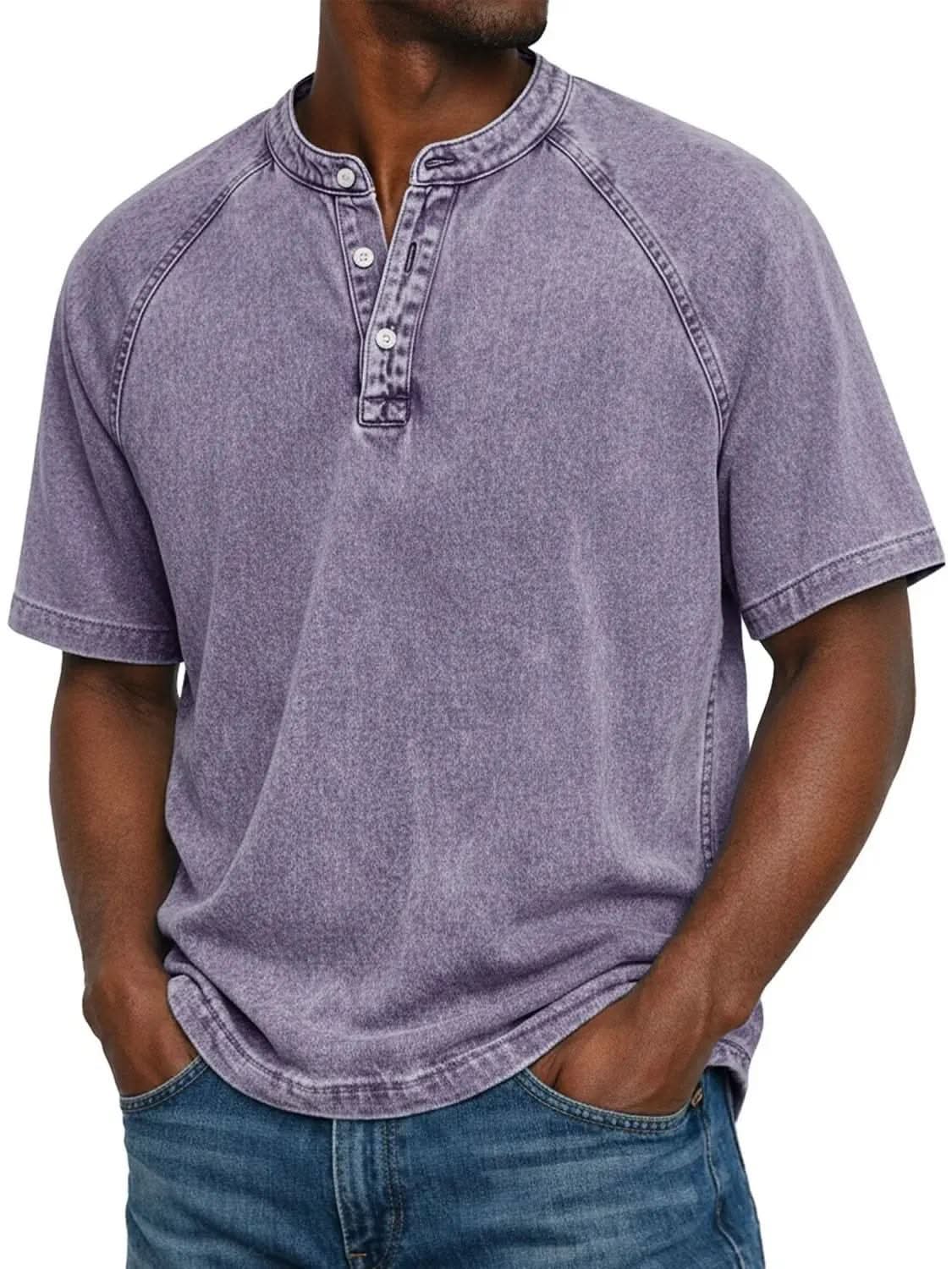 Arthur Relaxed Henley - Purple