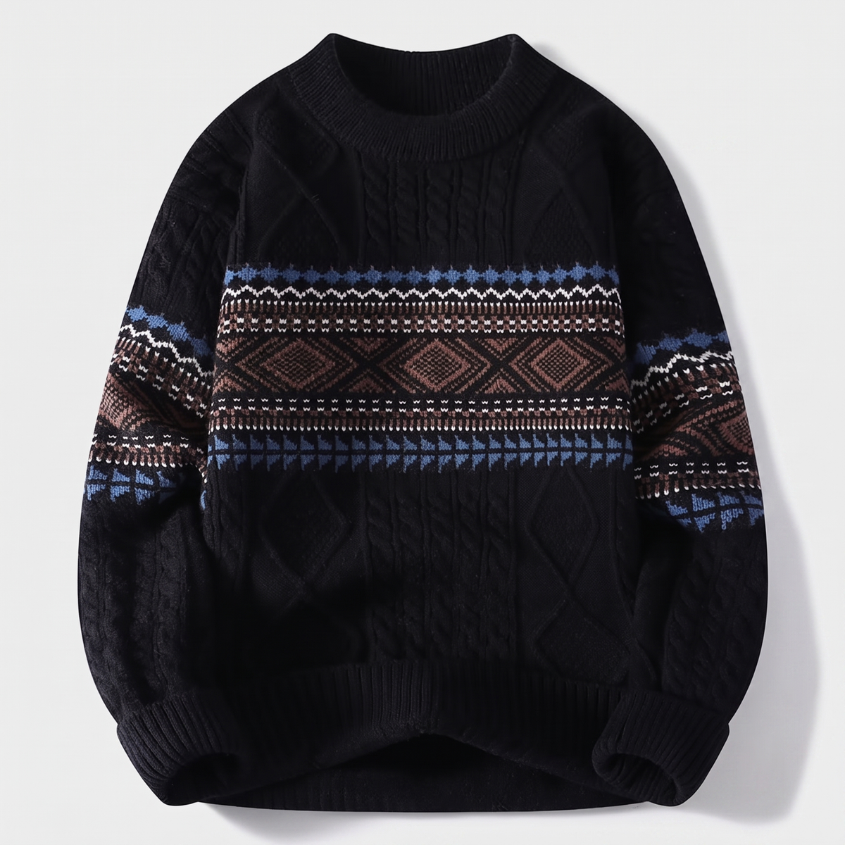 Arvid Nordic Knit Sweater - Midnight