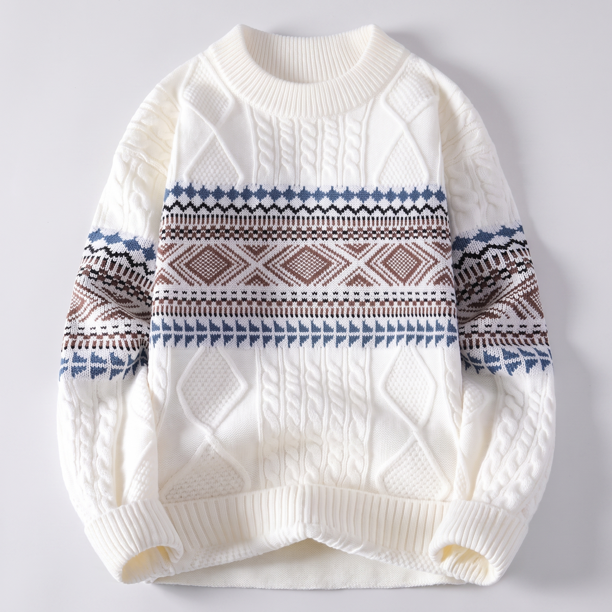 Arvid Nordic Knit Sweater - Snow