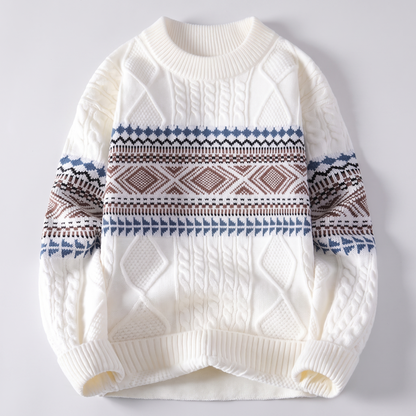 Arvid Nordic Knit Sweater - Snow