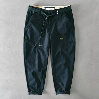 Ashbourne Retro Cotton Pants - Blue