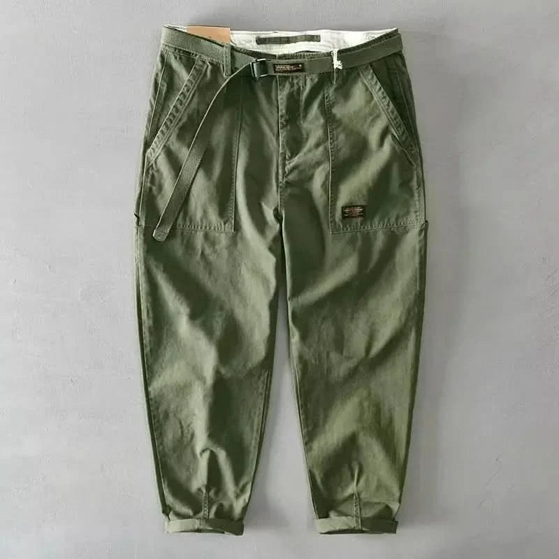 Ashbourne Retro Cotton Pants - Green