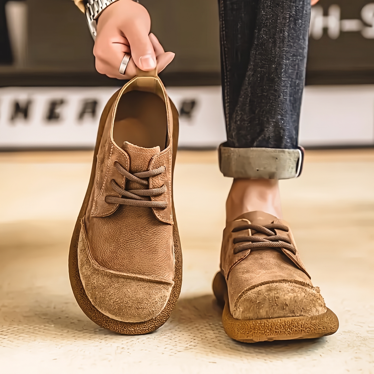 Ashbourne Supportive Walking Shoes - Khaki