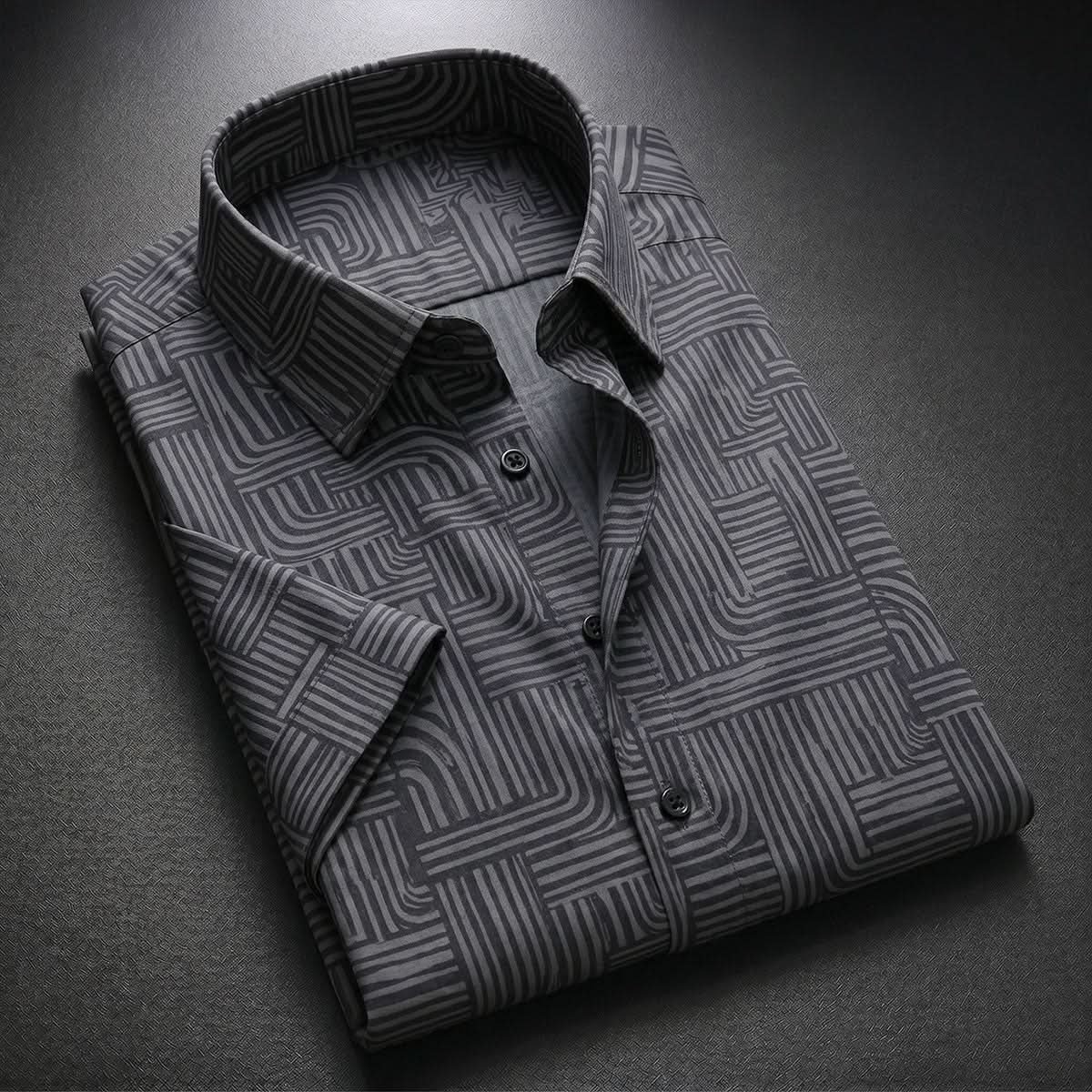 Ashford Black Maze Pattern Shirt - Black