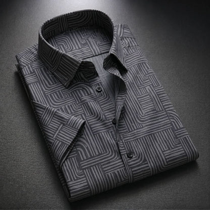 Ashford Black Maze Pattern Shirt - Black