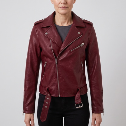 Asymmetric Zip Biker Jacket