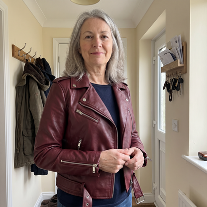 Asymmetric Zip Biker Jacket