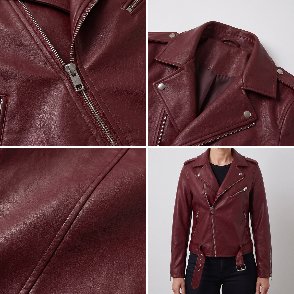 Asymmetric Zip Biker Jacket