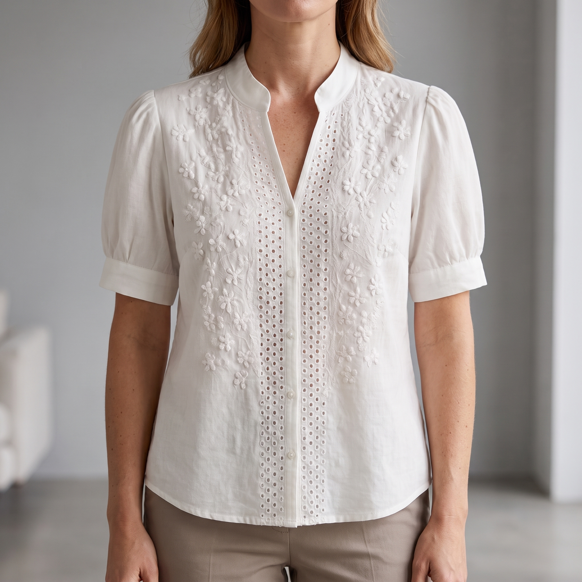 Aureline Tailored White Top