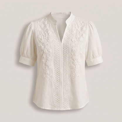 Aureline Tailored White Top - White