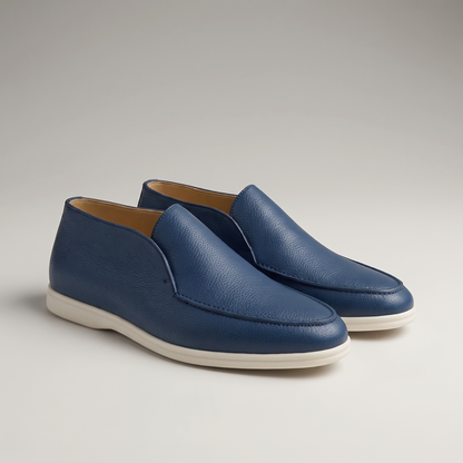 Aurex Leather-Look Loafers - Blue