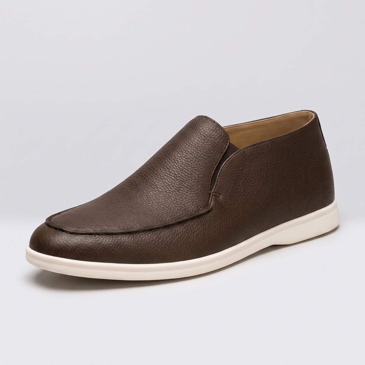 Aurex Leather-Look Loafers - Brown