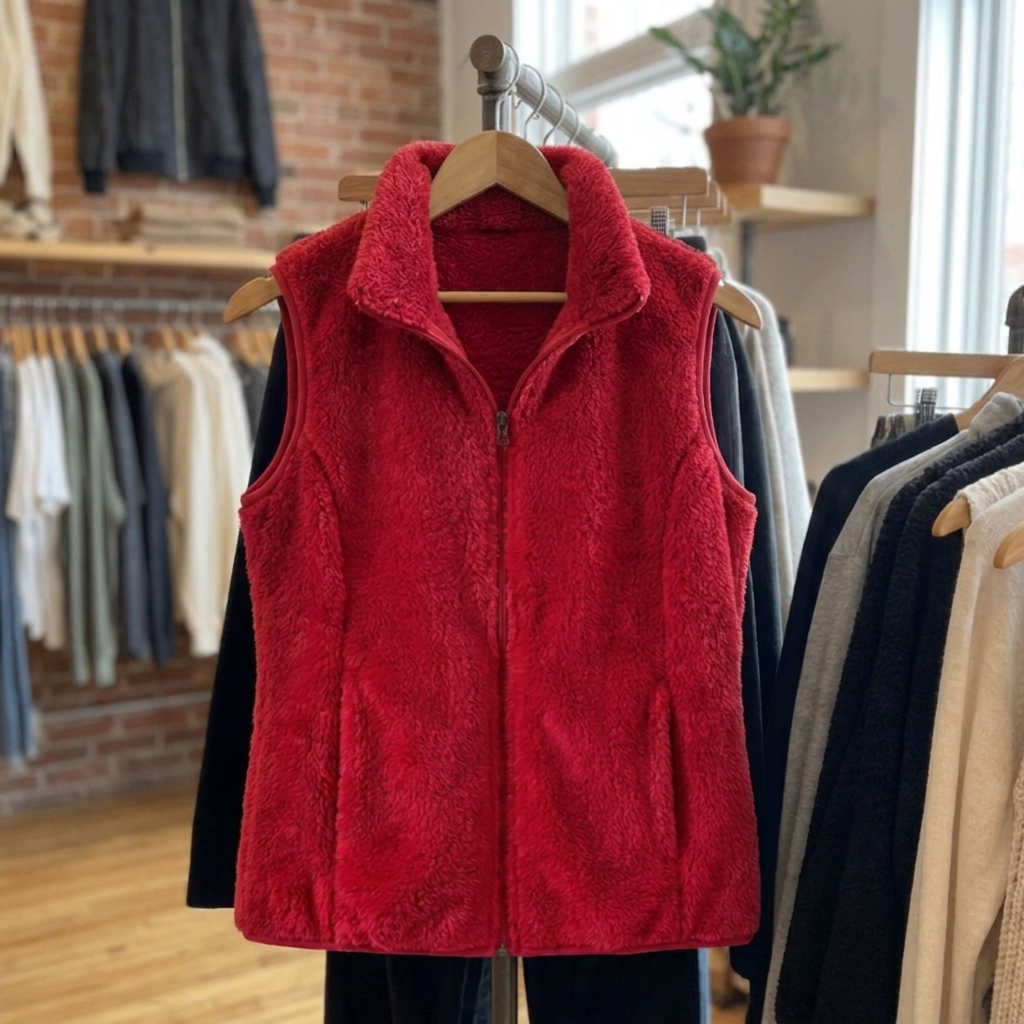 Aurielle Fleece Gilet - Red