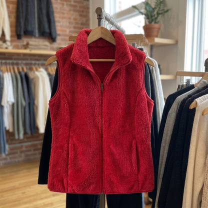Aurielle Fleece Gilet - Red
