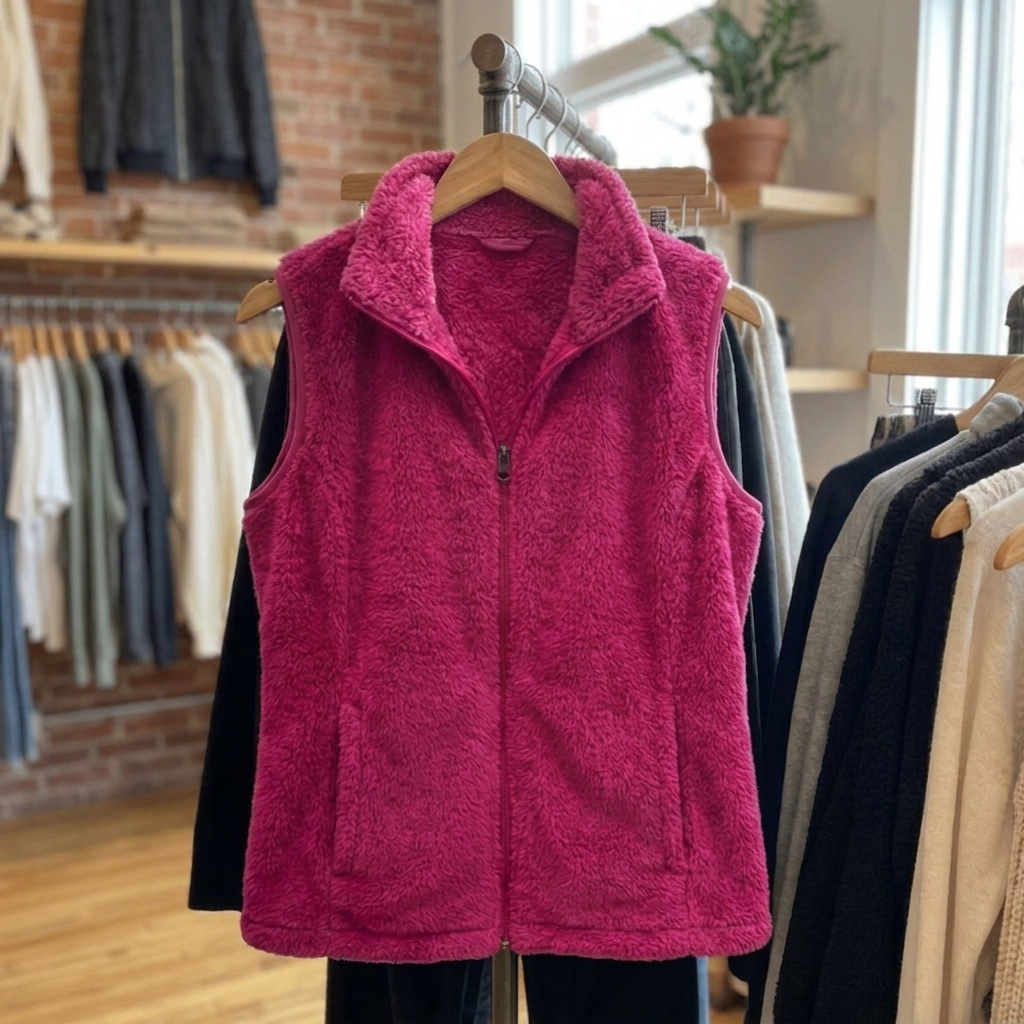 Aurielle Fleece Gilet - Rose Red