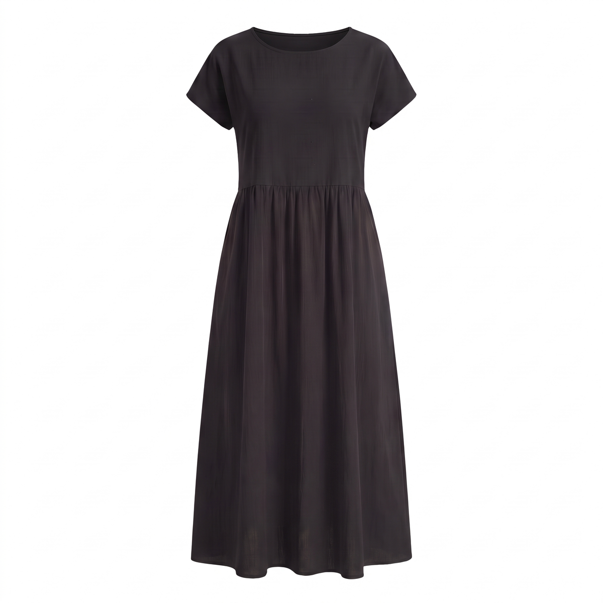 Ava Luxe Fluid Midi Dress - Black
