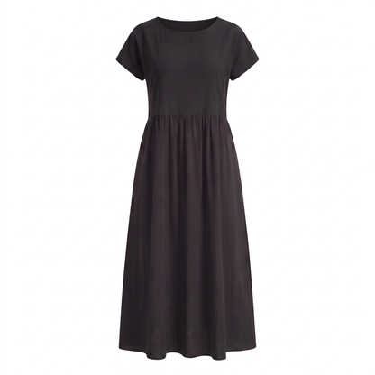 Ava Luxe Fluid Midi Dress - Black