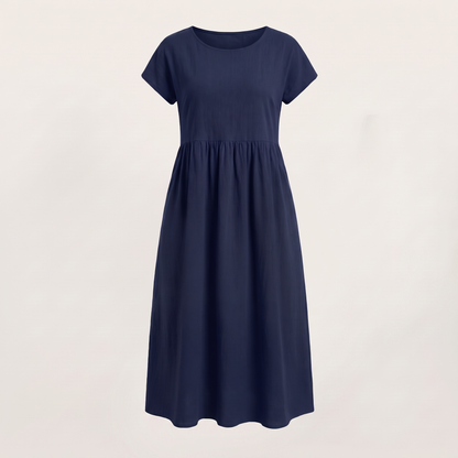 Ava Luxe Fluid Midi Dress - Blue Navy