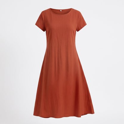Ava Luxe Fluid Midi Dress - Brown