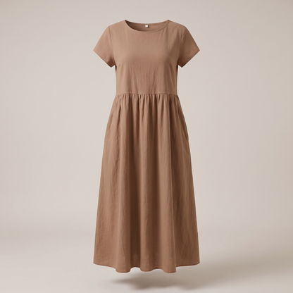 Ava Luxe Fluid Midi Dress - Khaki