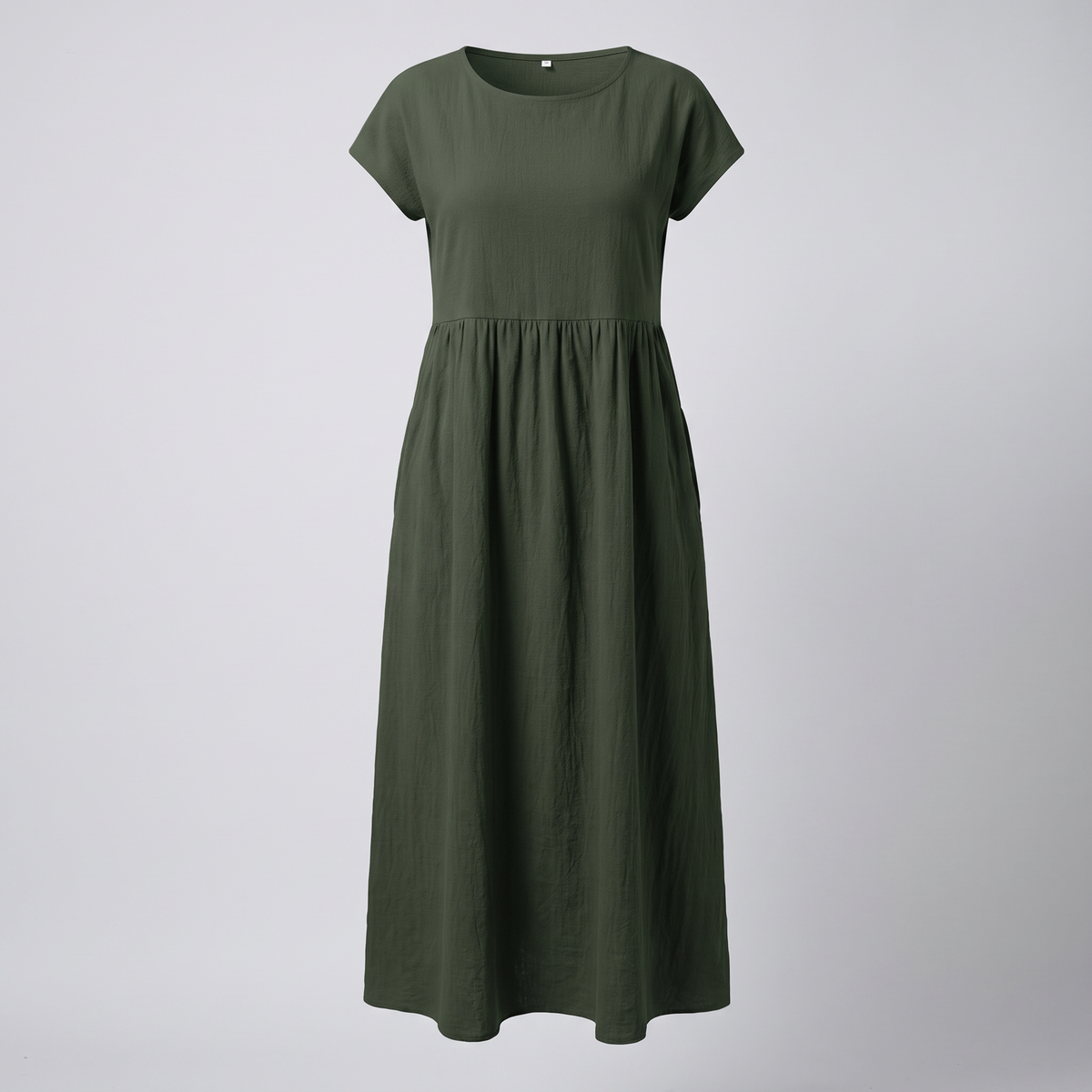 Ava Luxe Fluid Midi Dress - Military Green