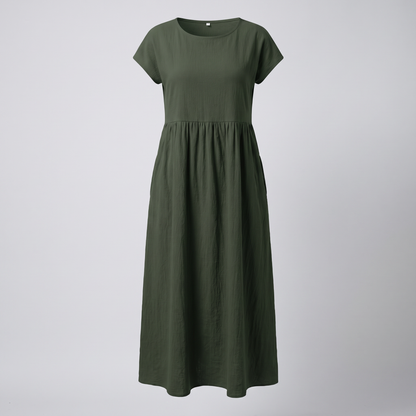 Ava Luxe Fluid Midi Dress - Military Green