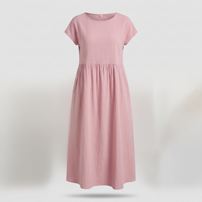 Ava Luxe Fluid Midi Dress - Pink