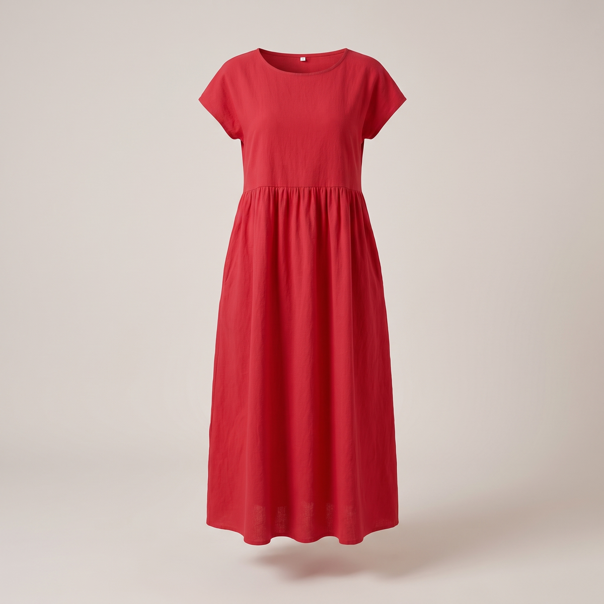 Ava Luxe Fluid Midi Dress - Red