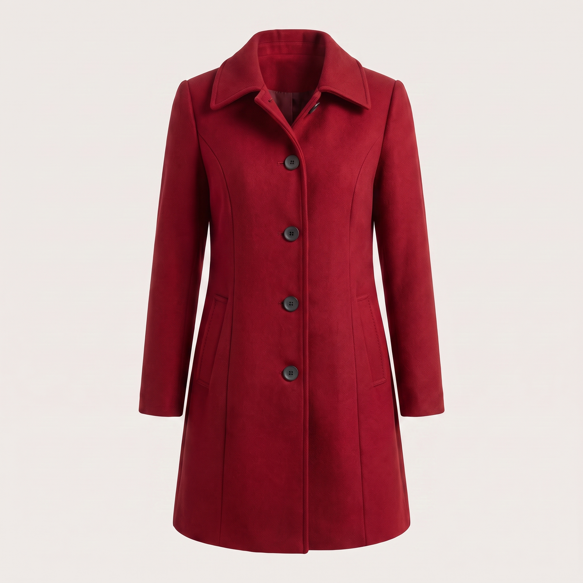 Aveline Classic Trench Coat - Dark Red