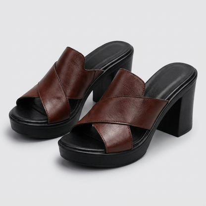 Aveline Elegant Comfort Sandals - Brown