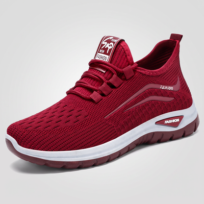 Aveline Mesh Walking Trainers - Red