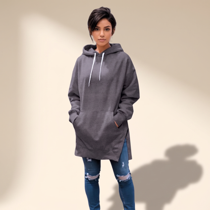 Avelmere Soft-Fleece Hoodie Dress - Dark Grey