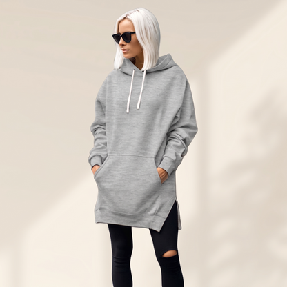 Avelmere Soft-Fleece Hoodie Dress - Grey