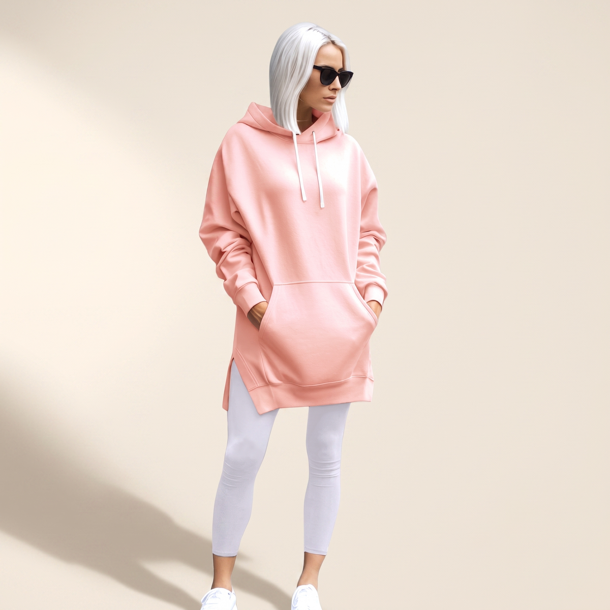 Avelmere Soft-Fleece Hoodie Dress - Pink