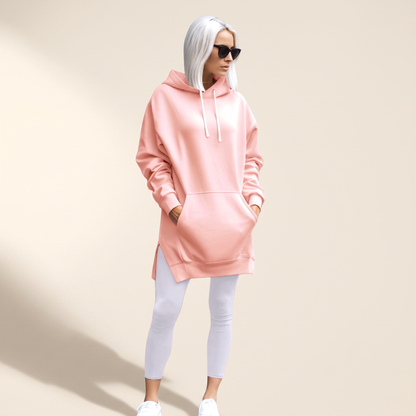 Avelmere Soft-Fleece Hoodie Dress - Pink