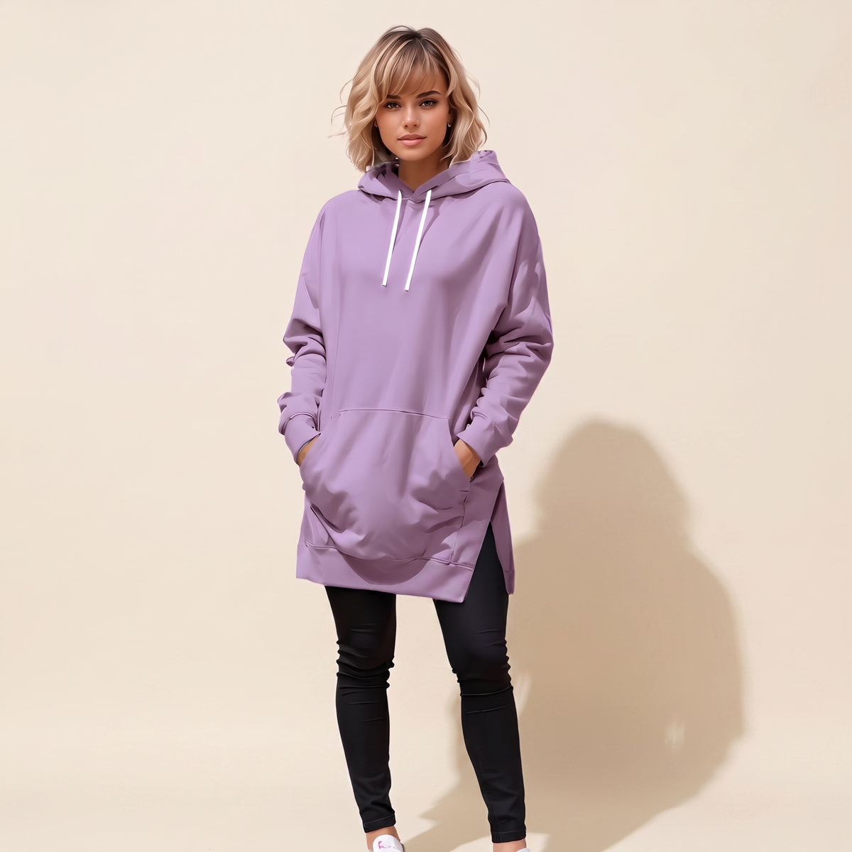 Avelmere Soft-Fleece Hoodie Dress - Purple