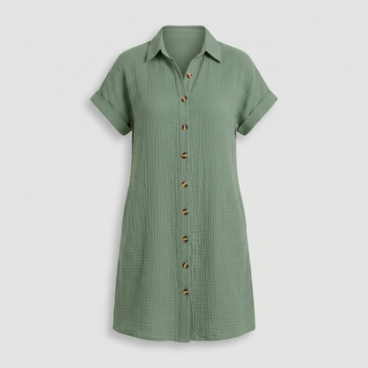 Avenleigh Buttoned Shirt Dress - Green