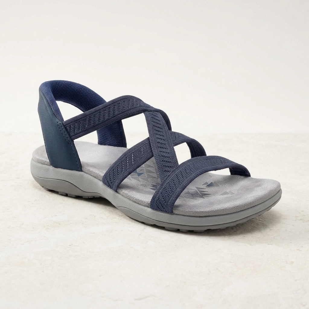 Avonelle Knit Crossover Sandals - Navy