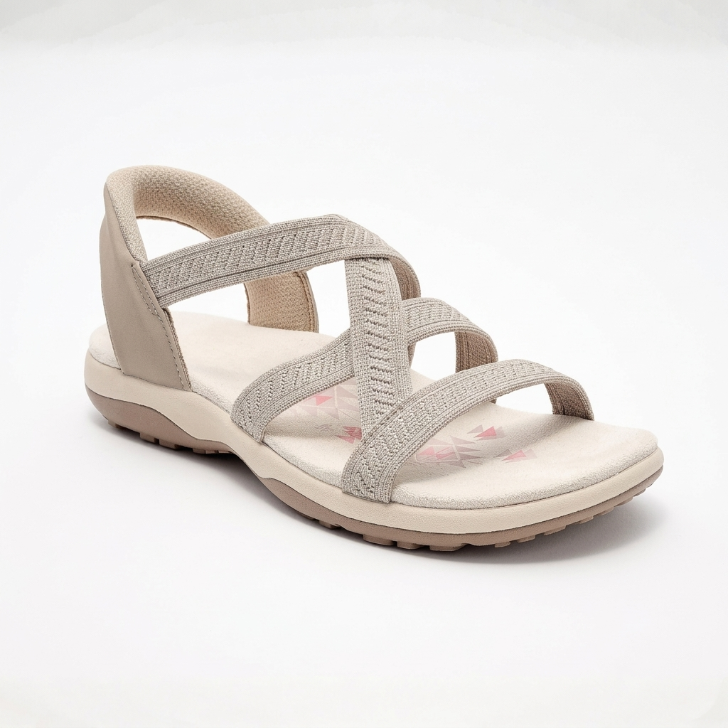 Avonelle Knit Crossover Sandals - Taupe