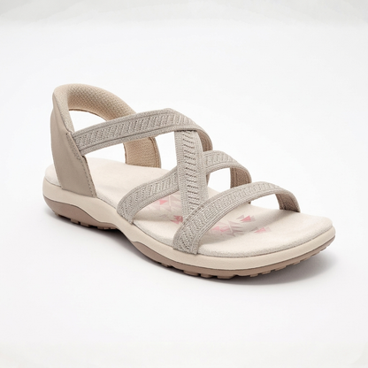 Avonelle Knit Crossover Sandals - Taupe
