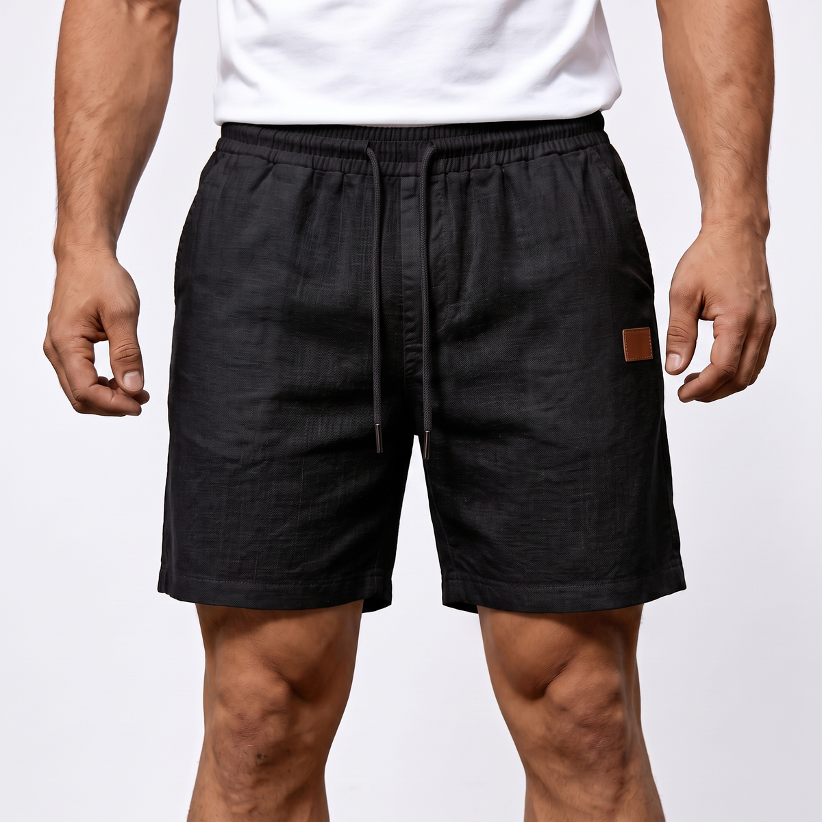 Aylesford Tailored Linen Shorts - Black