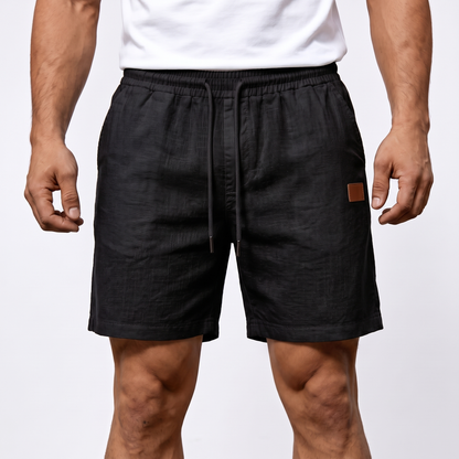 Aylesford Tailored Linen Shorts - Black
