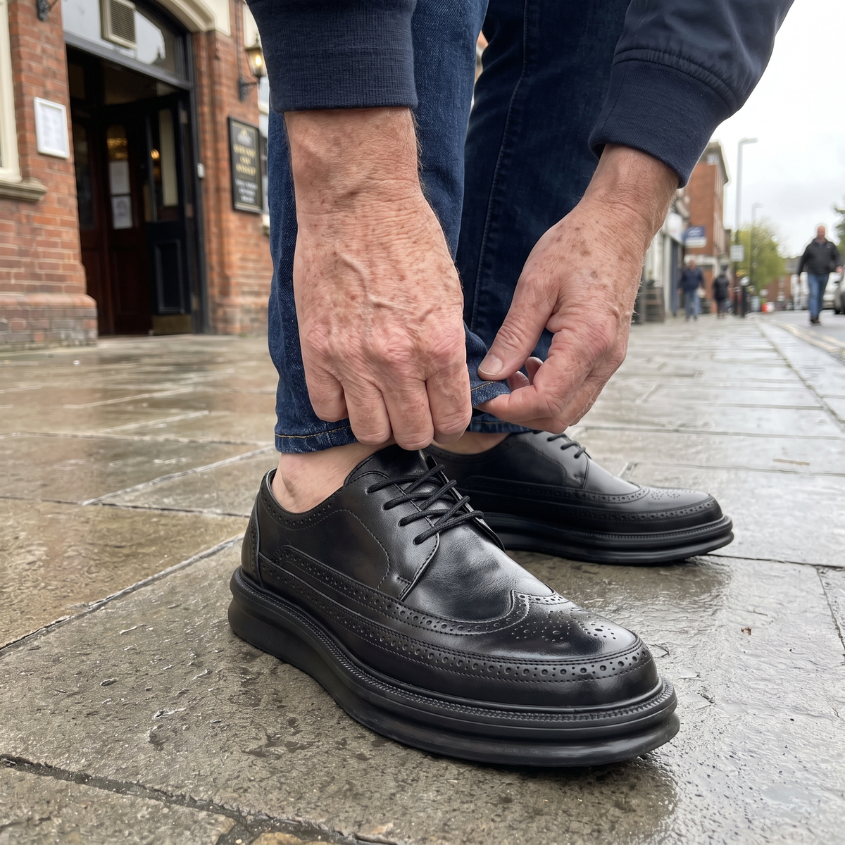 Banstead Brogue Leather-Look Trainers
