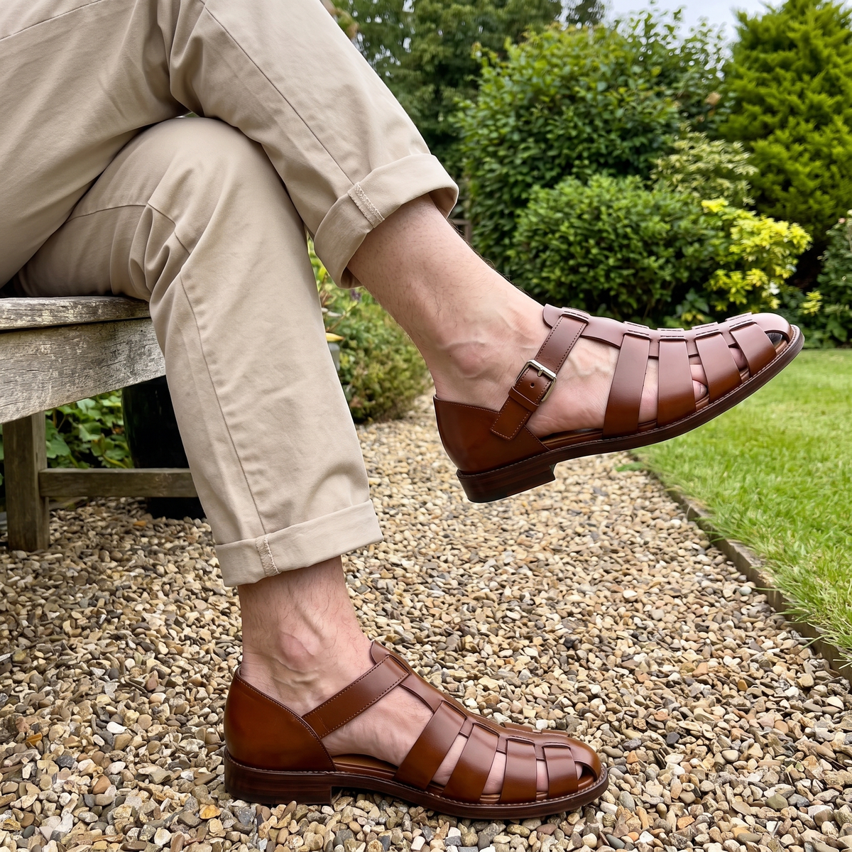 Bartonmere Buckle Leather-Look Sandals