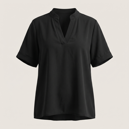 Beatrice V-Neck Blouse - Black