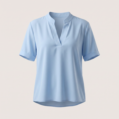 Beatrice V-Neck Blouse - Blue