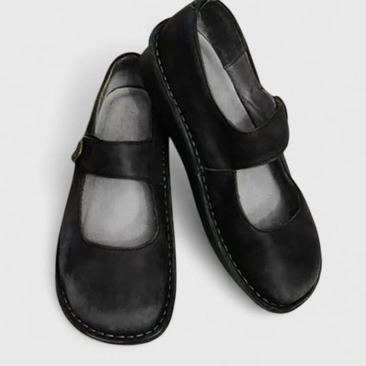 Beatrix Buckle Strap Shoes - Black