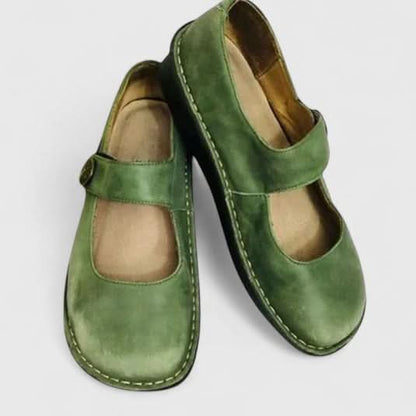 Beatrix Buckle Strap Shoes - Green