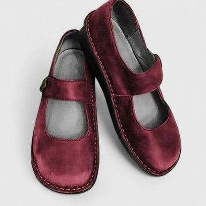 Beatrix Buckle Strap Shoes - Red