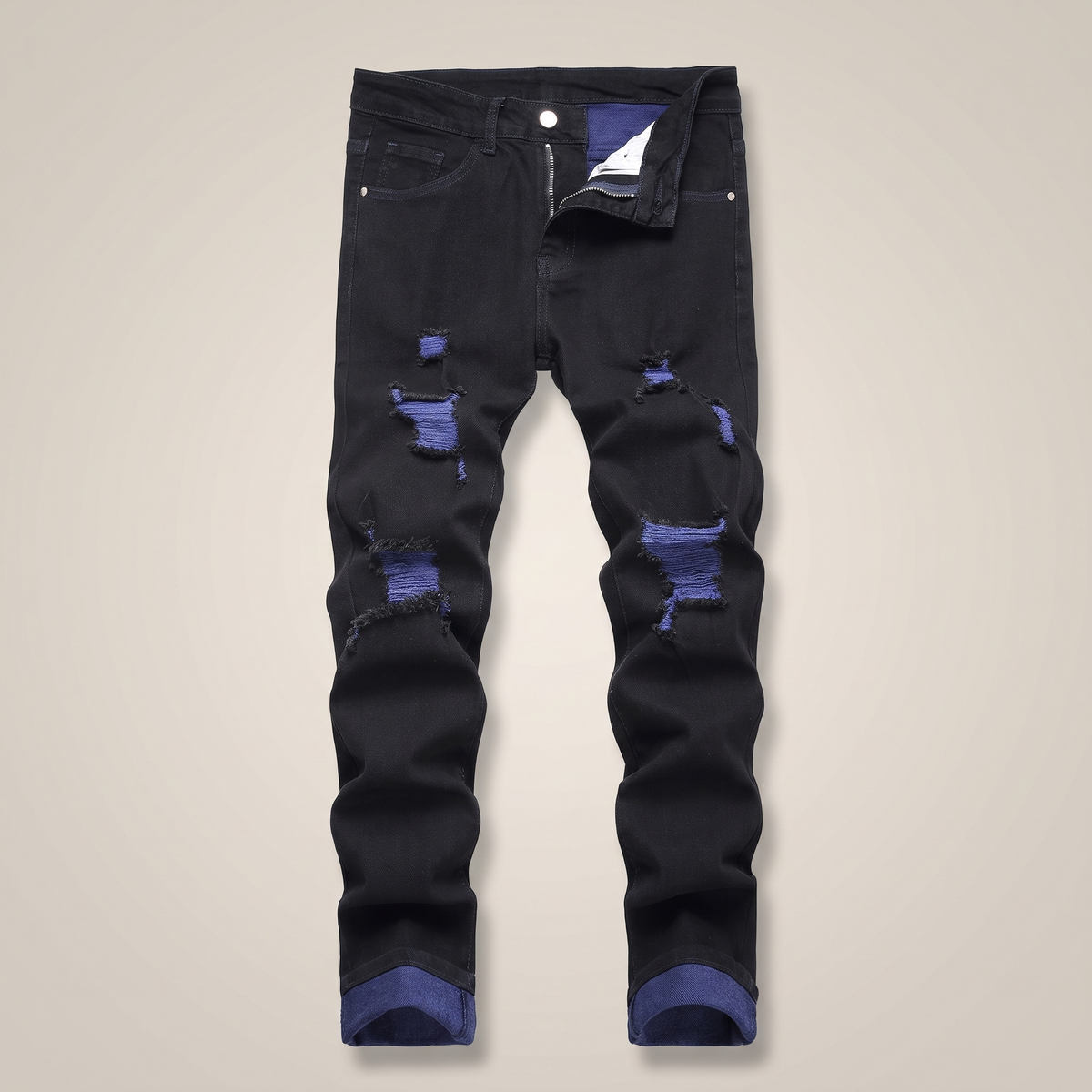 Beckett Flex Distressed Jeans - Black and Blue
